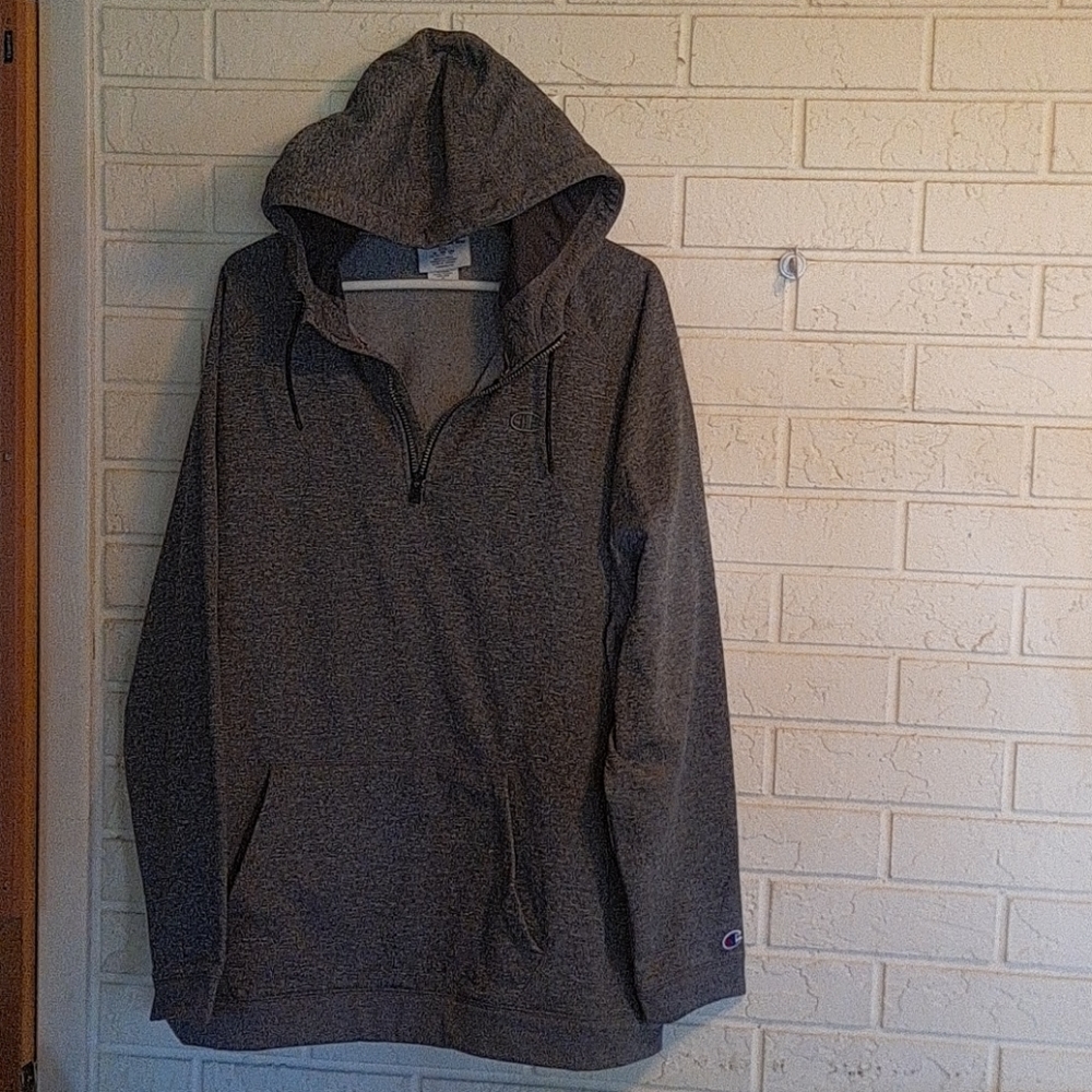 Champion grey pull over hoodie , 2XL